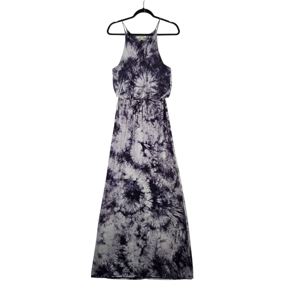 Rolla Coster Maxi Dress Womens Small Purple Tie Dye Sleeveless Jersey Knit Boho